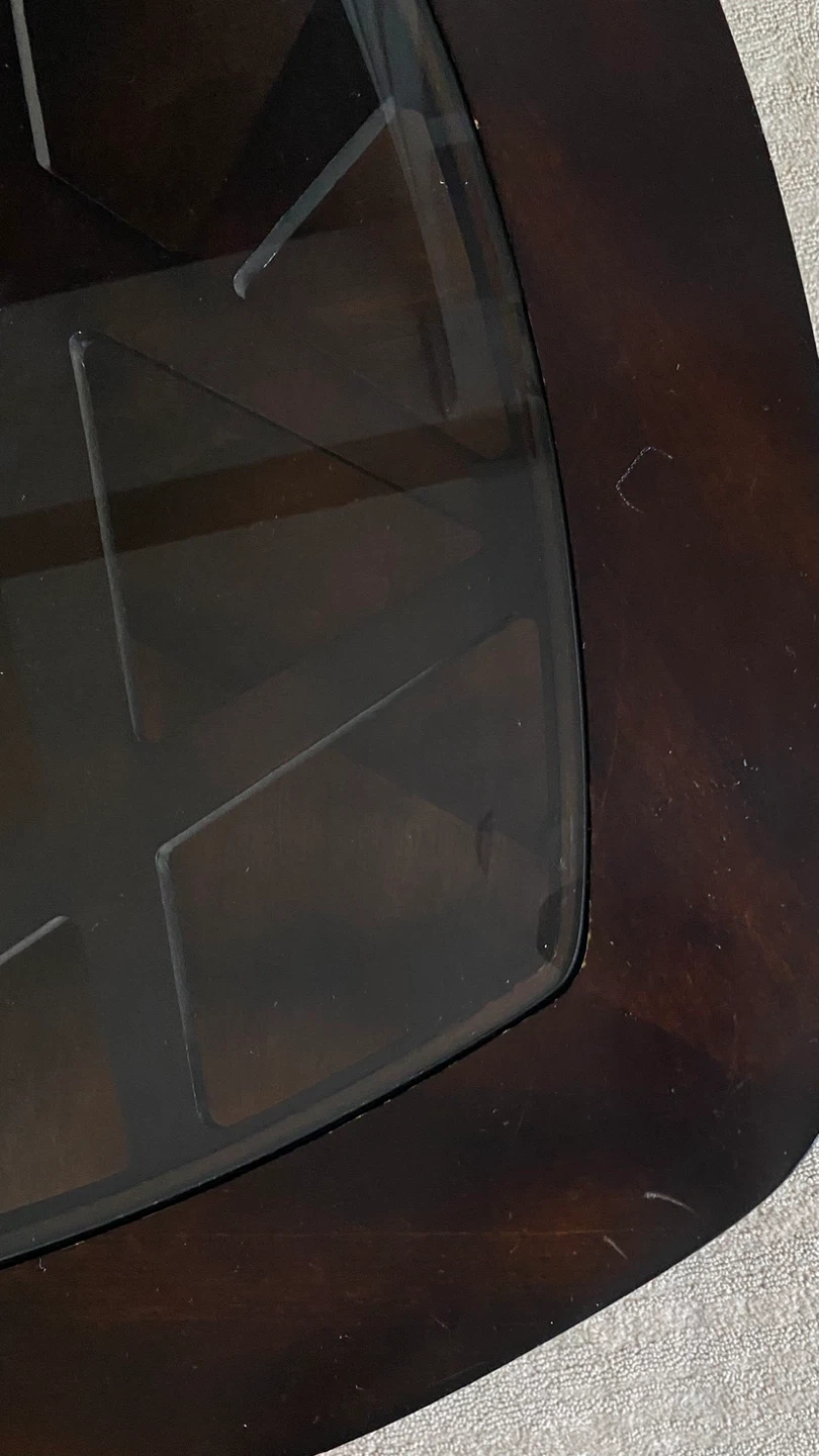 Dark Wood Coffee Table with Glass Inlay - photo 2
