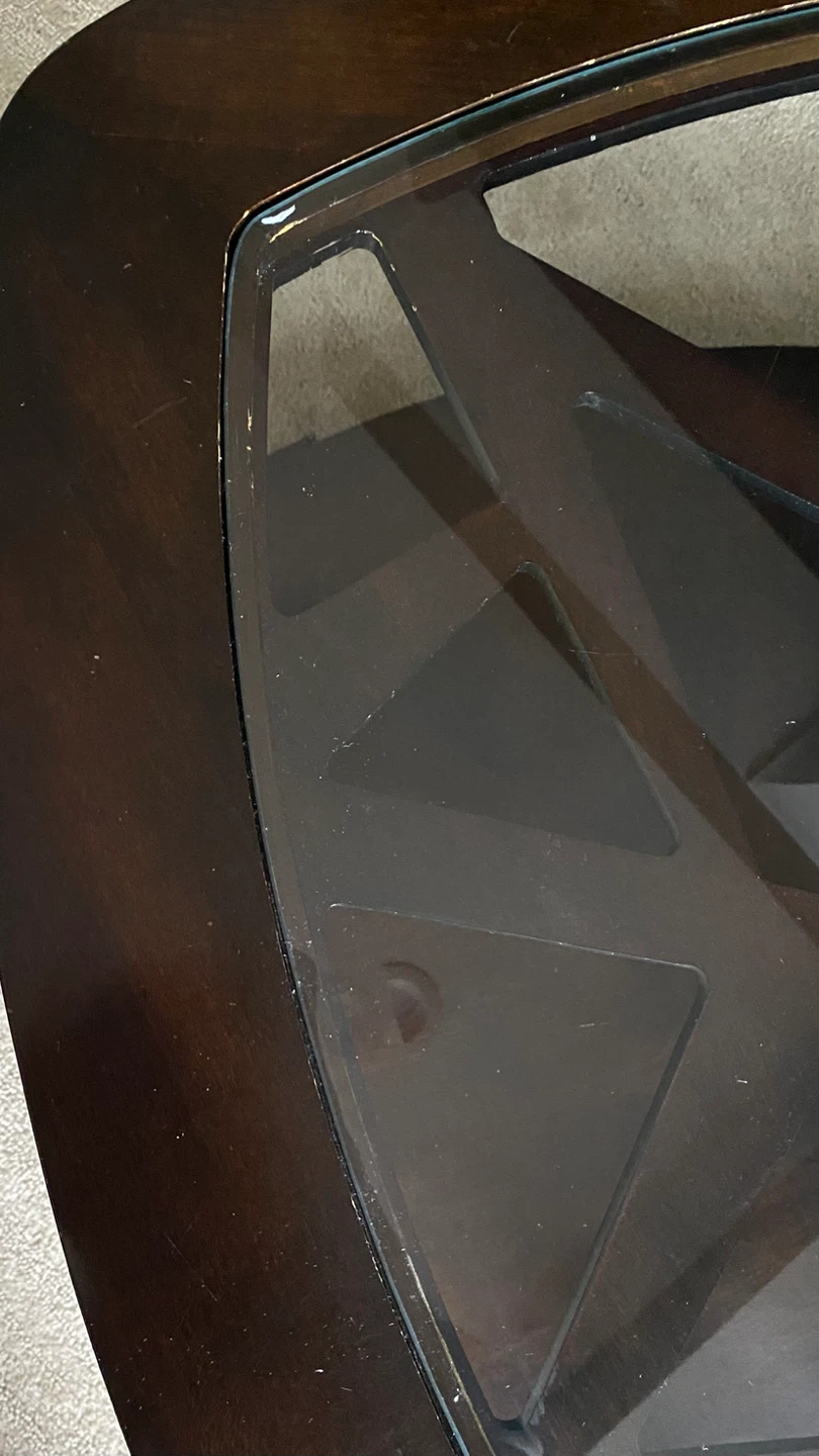 Dark Wood Coffee Table with Glass Inlay - photo 3