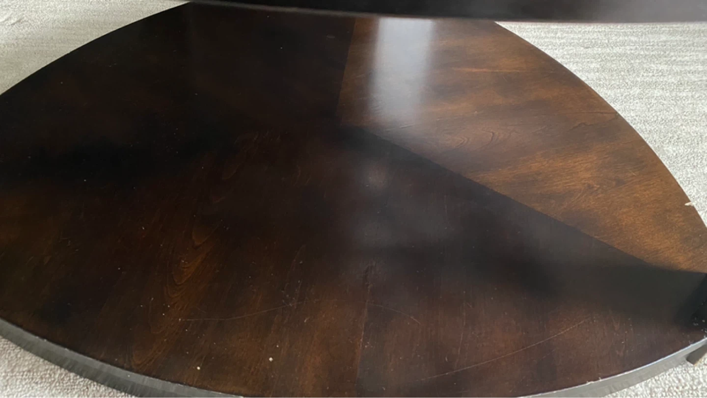 Dark Wood Coffee Table with Glass Inlay