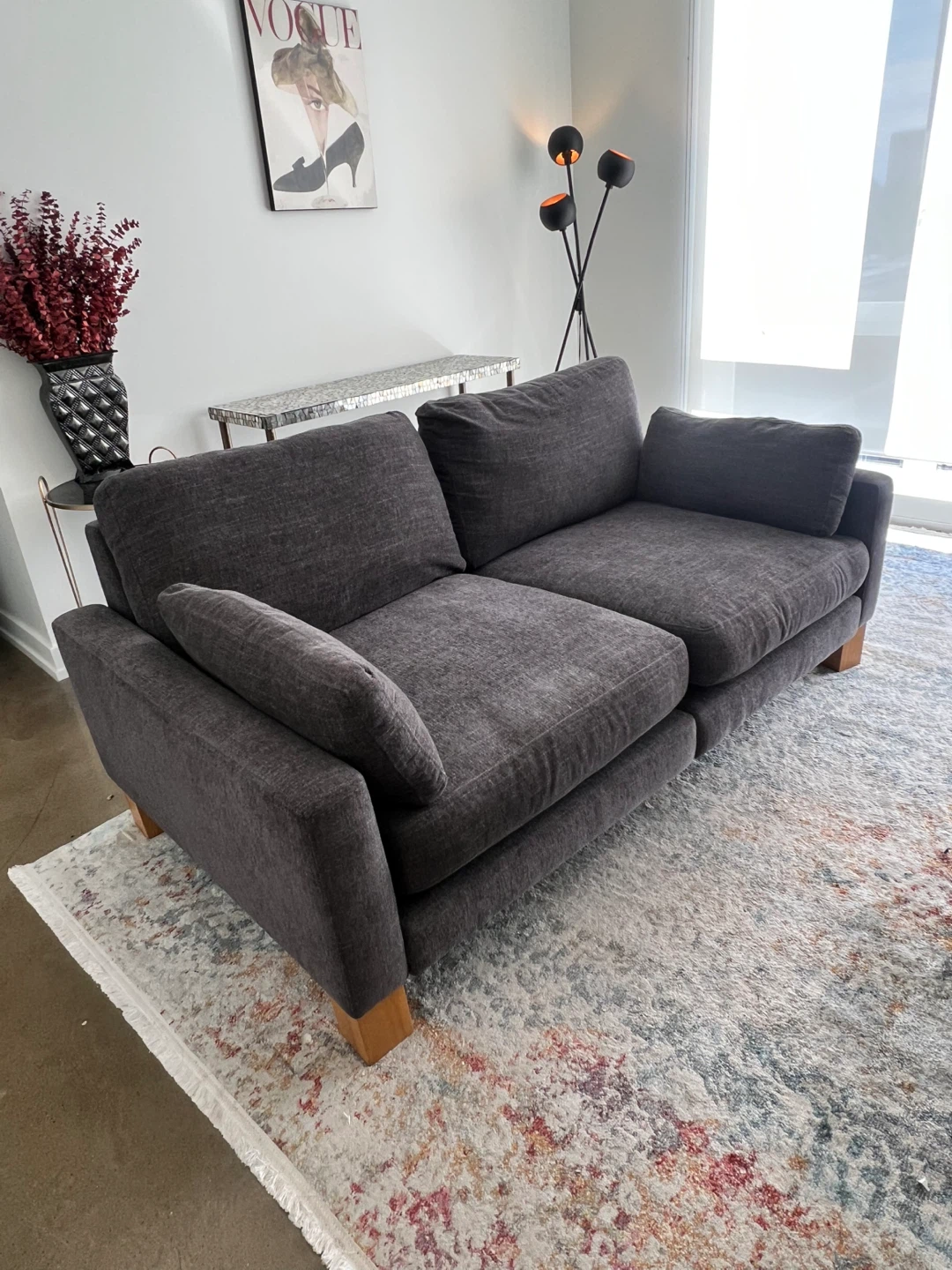 Union 2-Seat Sofa - Heather Charcoal Performance Chenille - photo 2