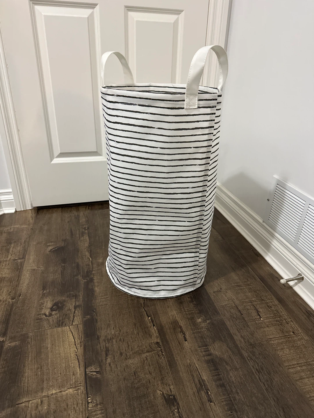 Striped Laundry Hamper with Handles