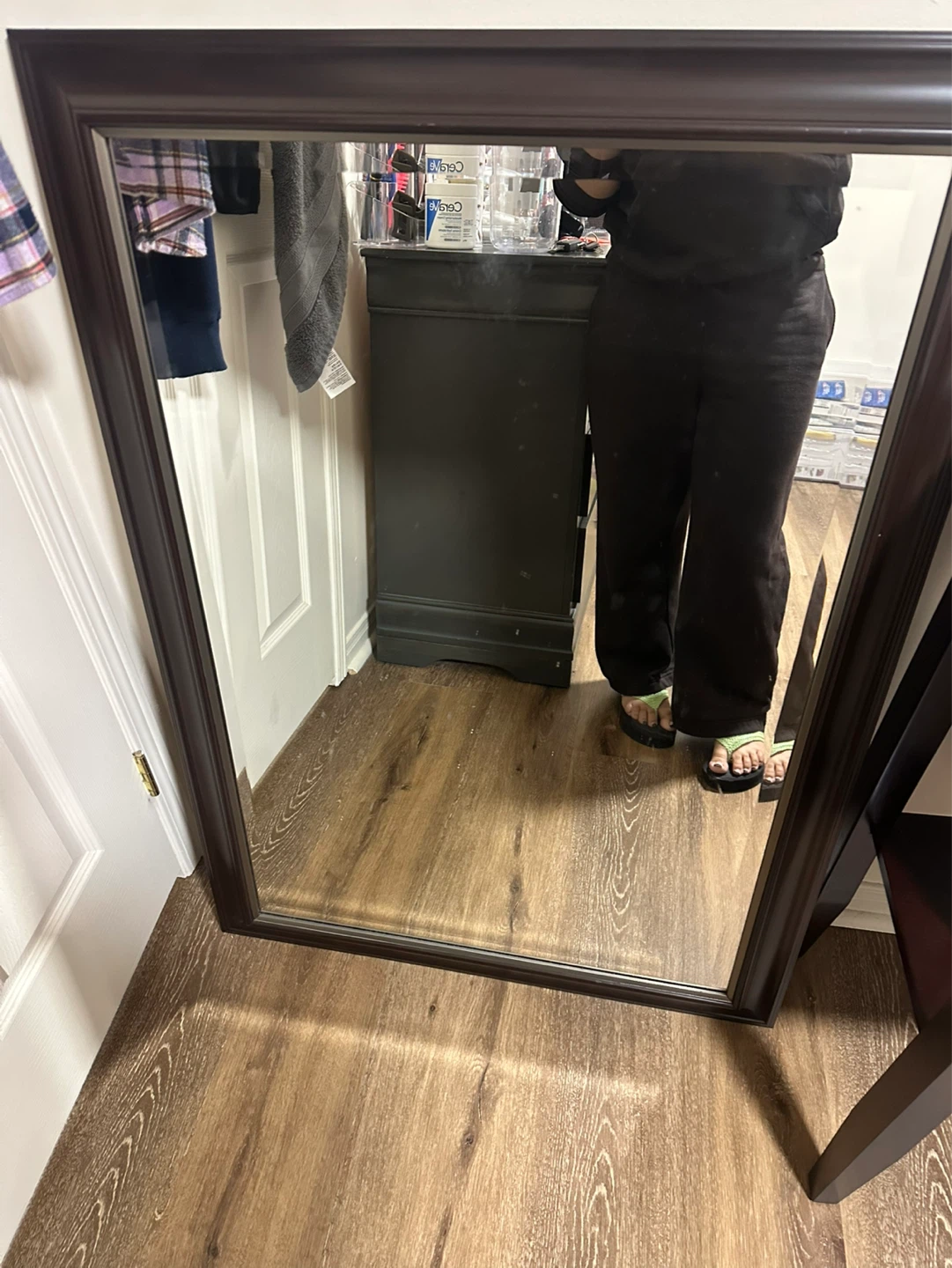 Dark Wood Framed Mirror - photo 2