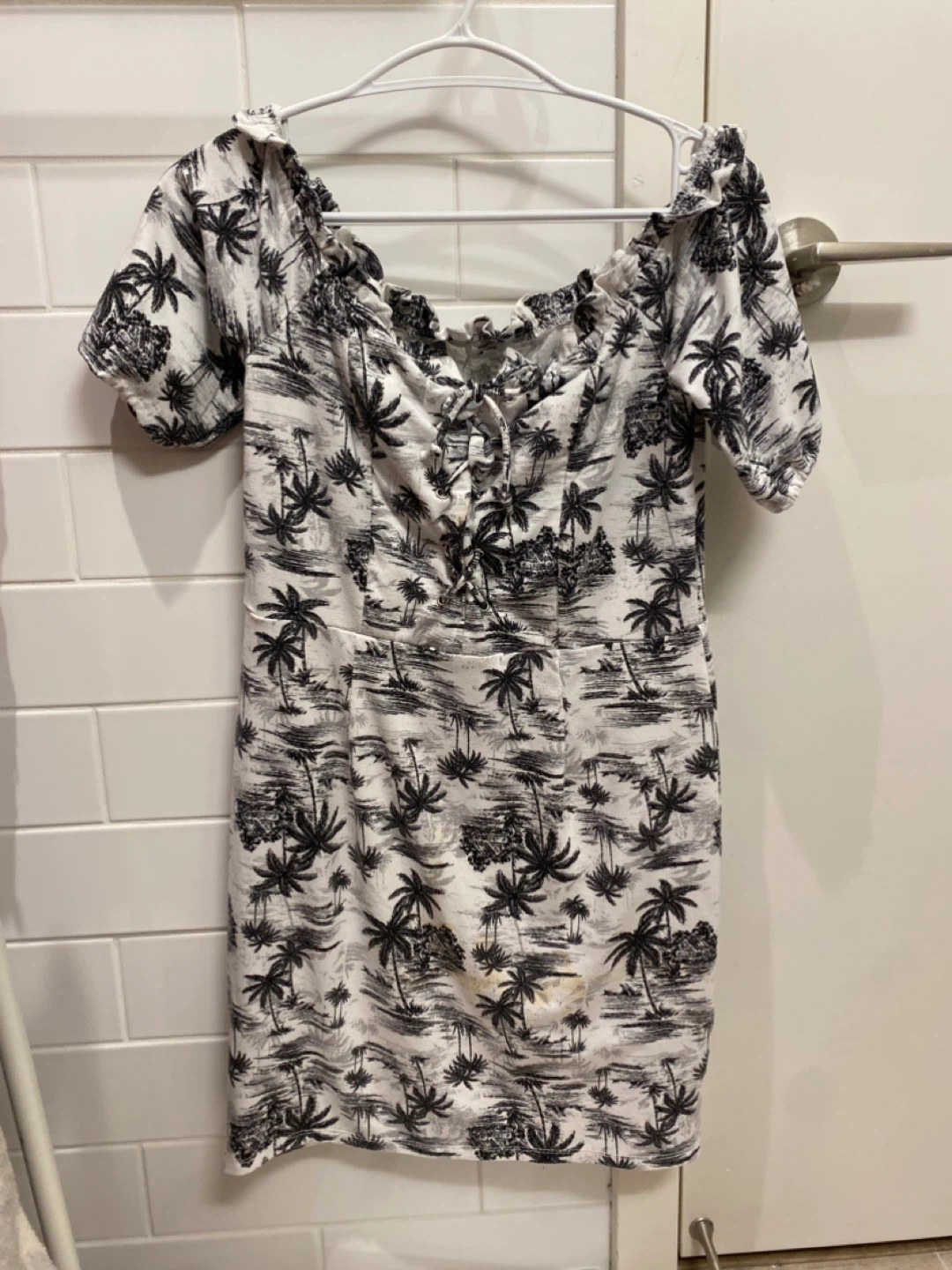 Ardene Off-the-Shoulder Palm Tree Dress - Size M