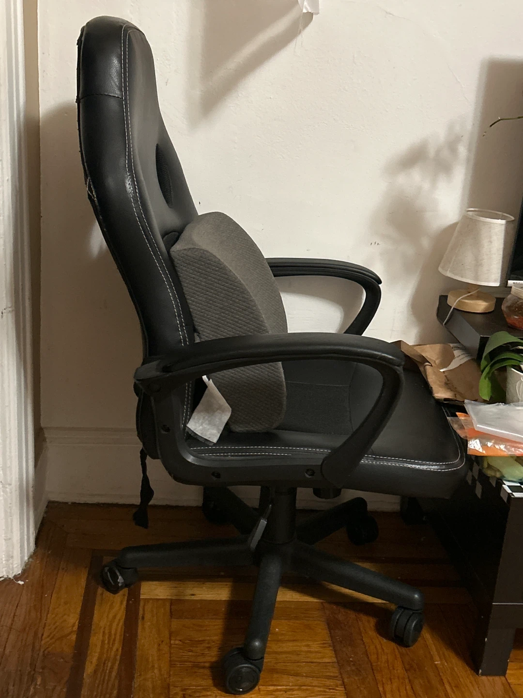 Black Gaming Chair with Lumbar Support