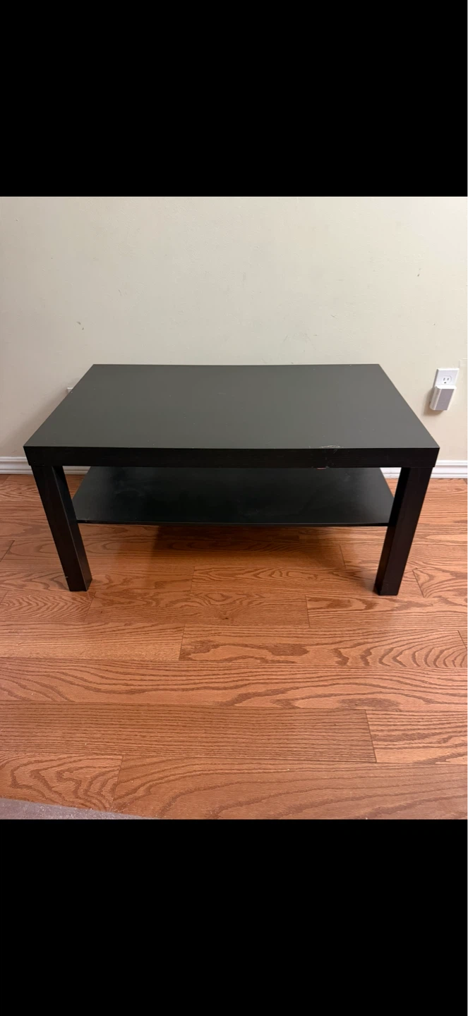 2-Shelf Black Coffee Table - photo 3