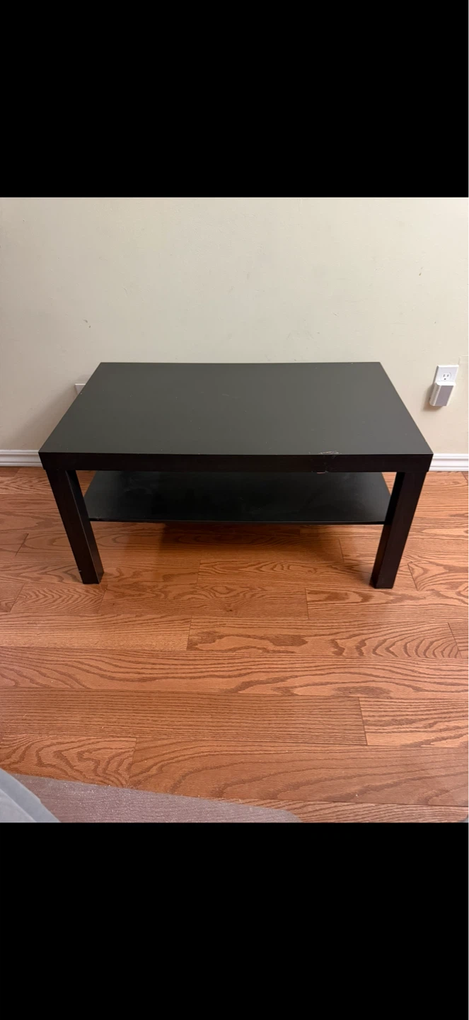 2-Shelf Black Coffee Table - photo 2