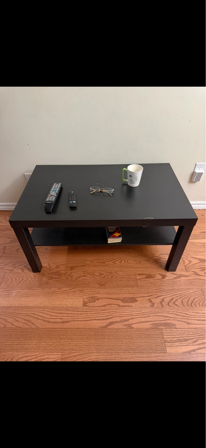 2-Shelf Black Coffee Table - photo 5