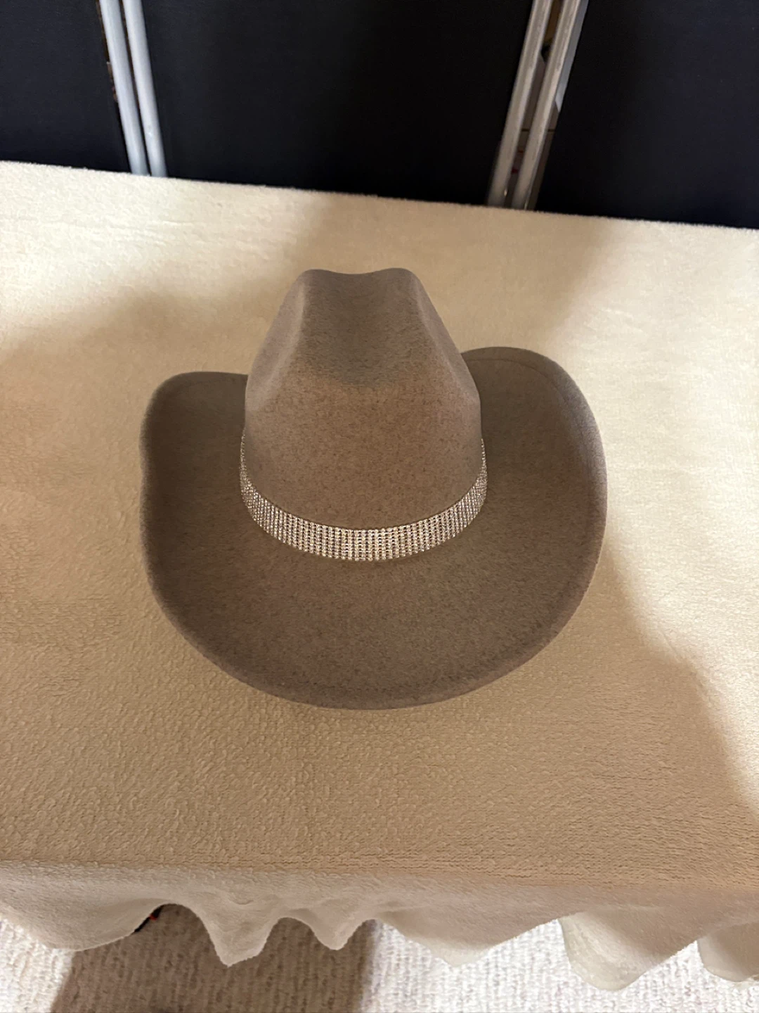 NEW Taupe Felt Rhinestone Cowboy Hat - NE Martindale - photo 4