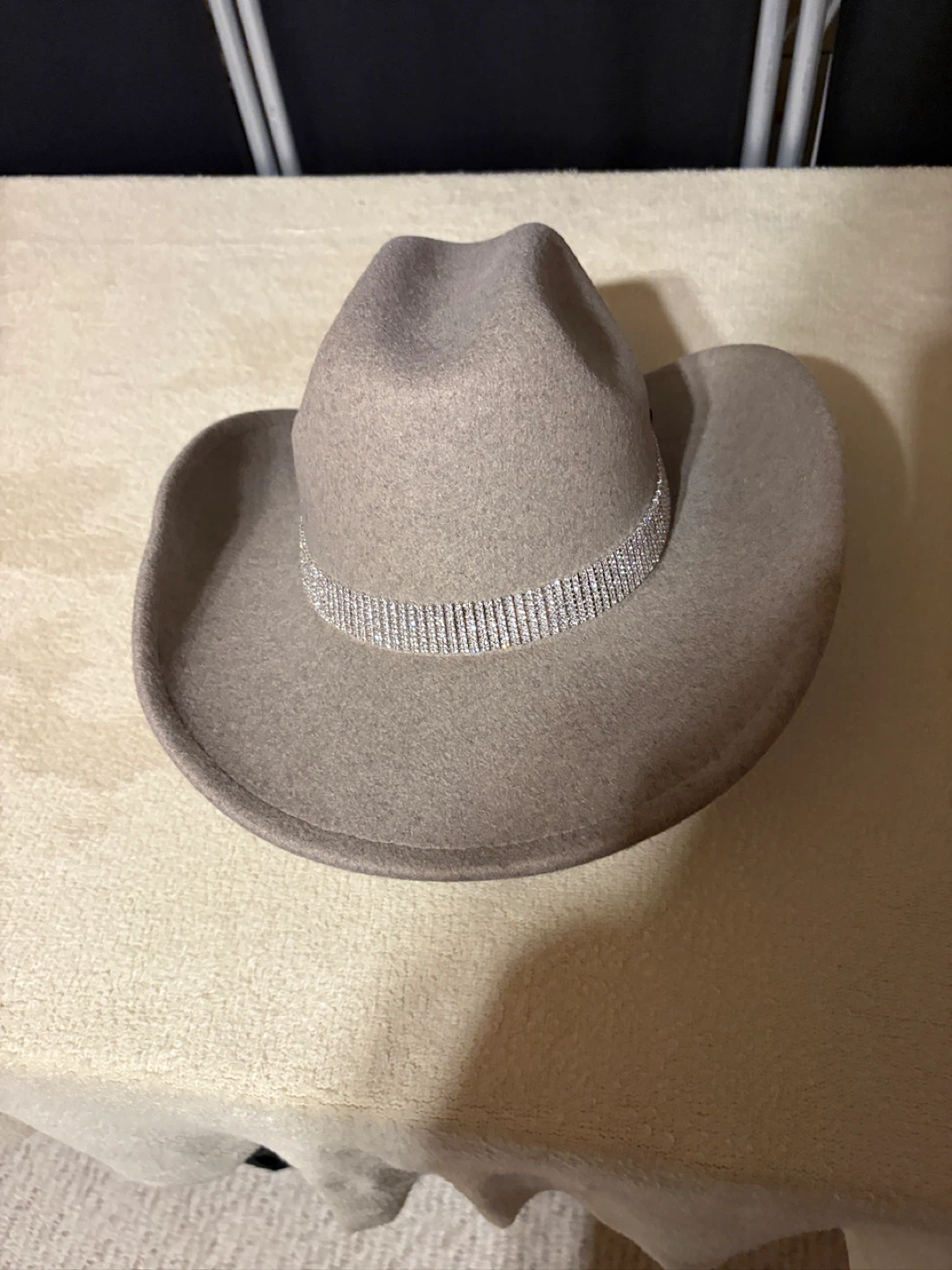 NEW Taupe Felt Rhinestone Cowboy Hat - NE Martindale - photo 3