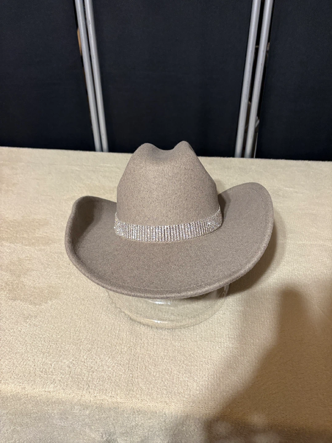NEW Taupe Felt Rhinestone Cowboy Hat - NE Martindale - photo 2
