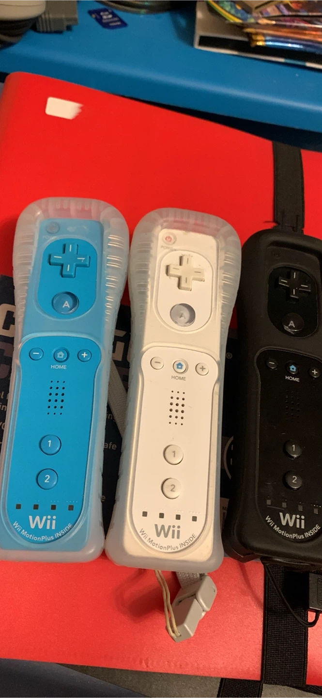 Nintendo Wii MotionPlus Remote Controllers (Blue, White, Black)