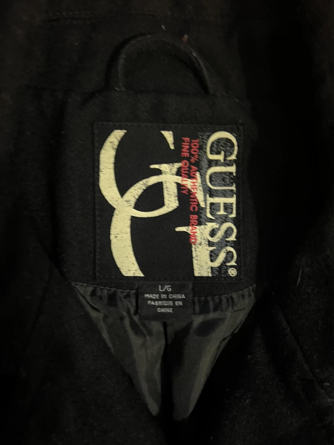 Guess Black Double-Breasted Peacoat Jacket L/G - photo 3
