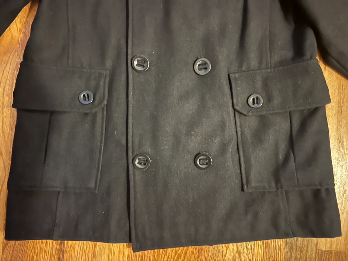 Guess Black Double-Breasted Peacoat Jacket L/G - photo 5