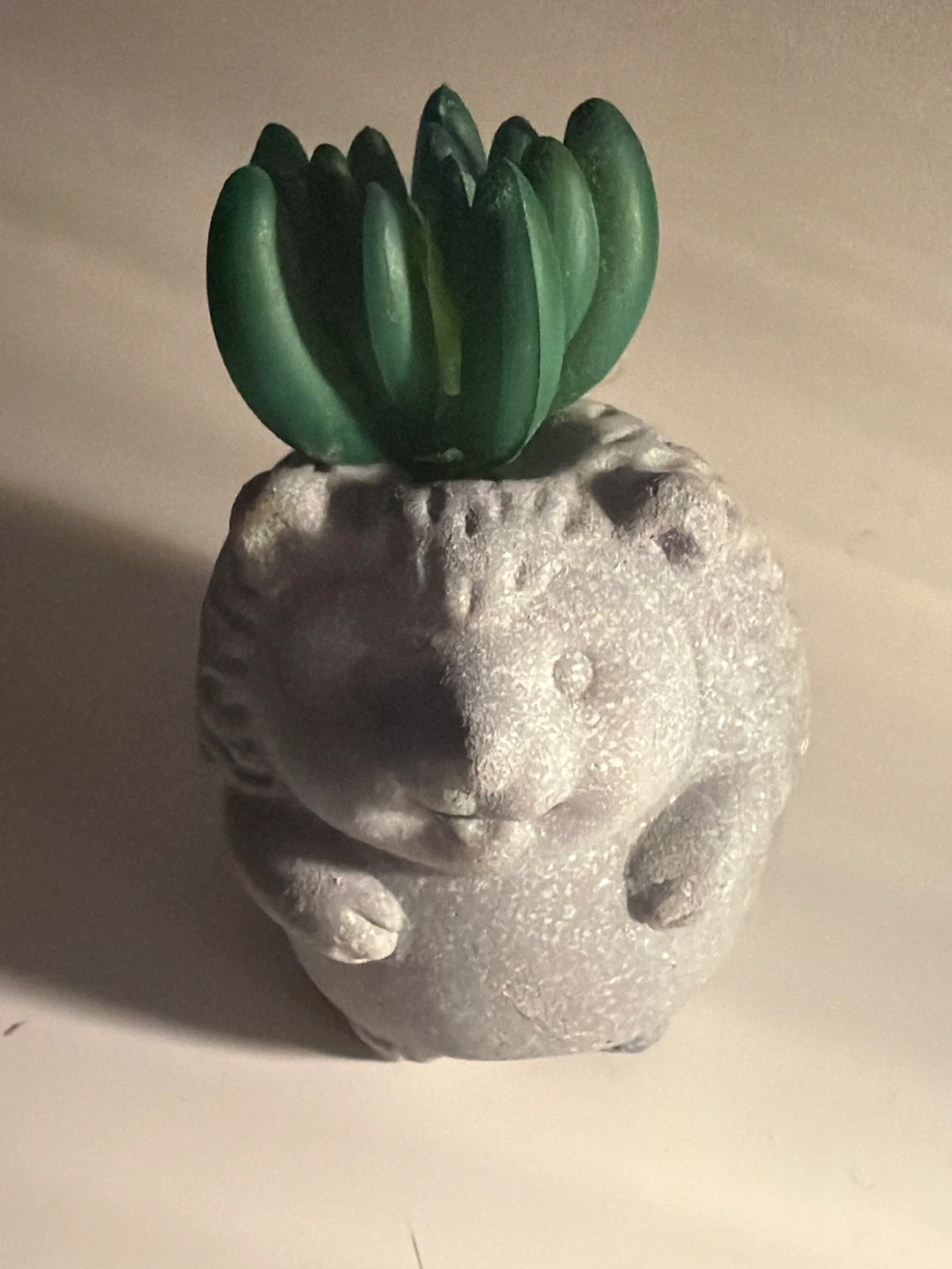 Hedgehog planter with artificial succulent - photo 3