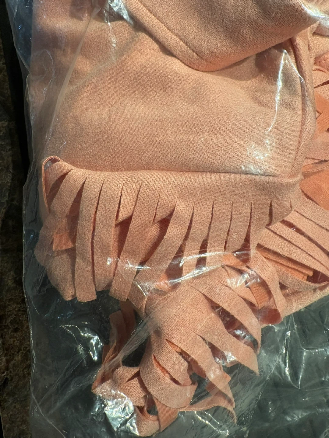 Coral/Pink Fringe faux suede Shirt-see other photos color - photo 4