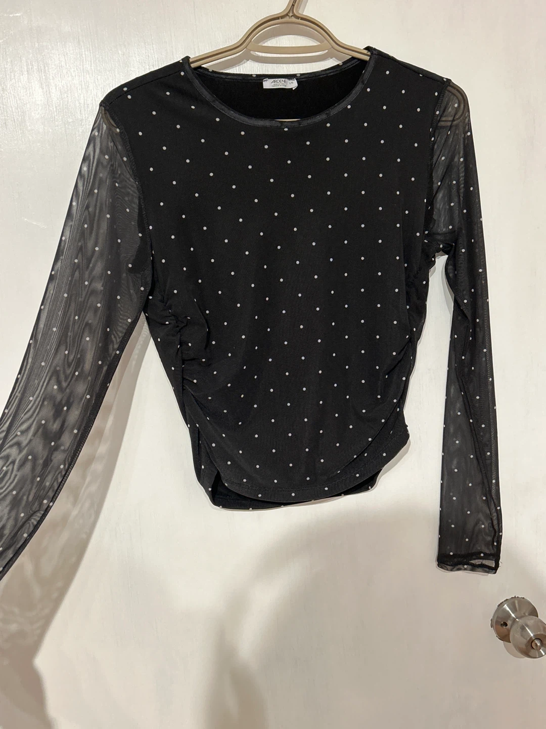 Mesh polka dot tee