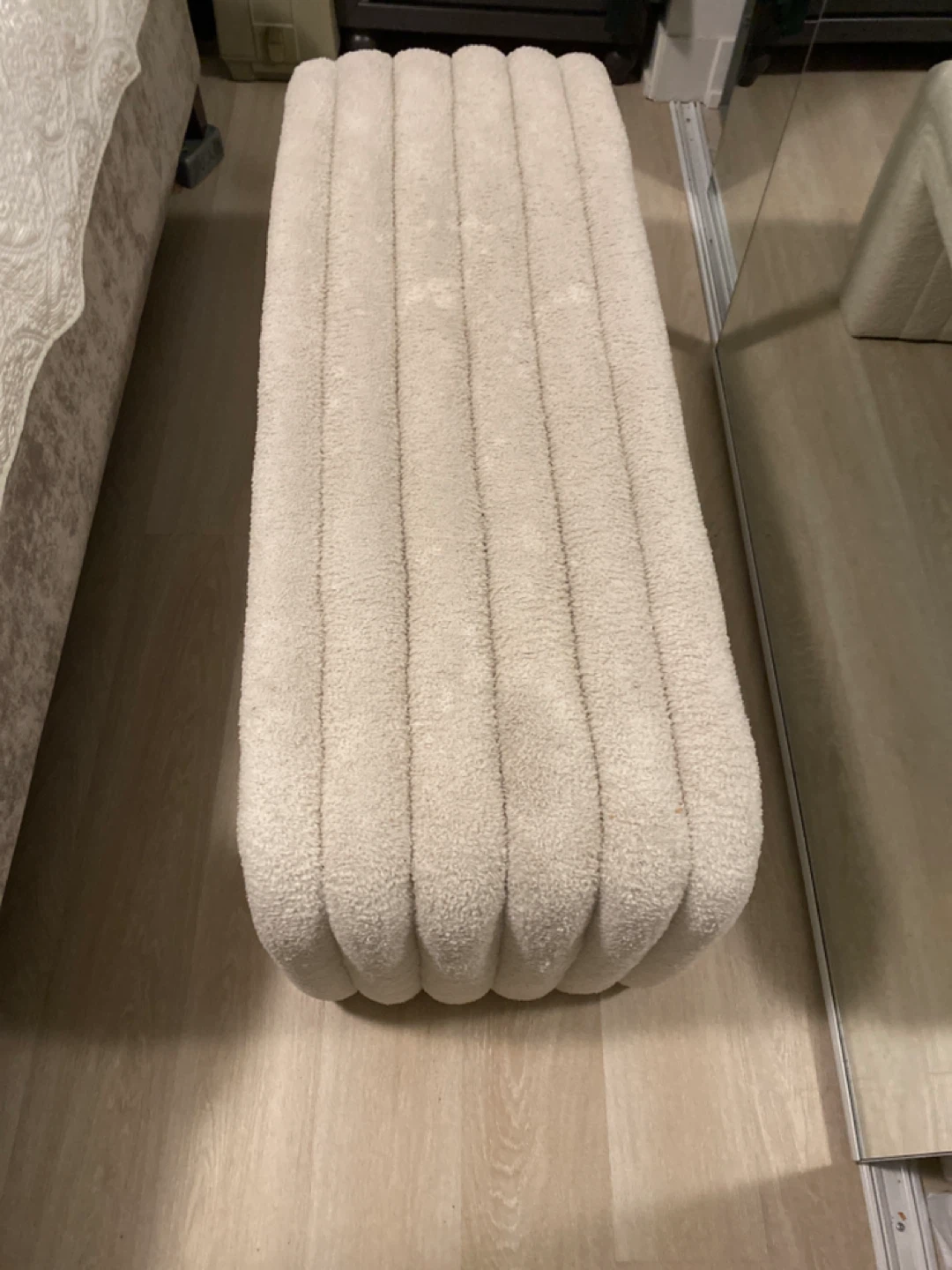 Cream Padded Ottoman Bench