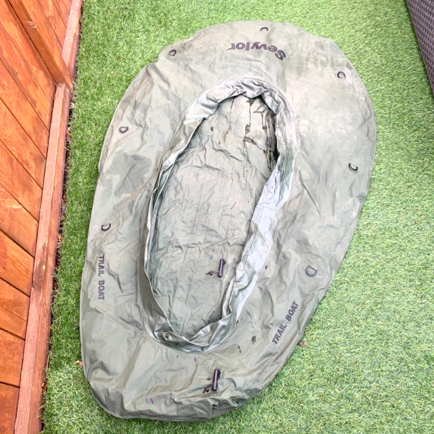 Inflatable Boat Raft Sevylor Trail Boat Fishing Watercraft - photo 4