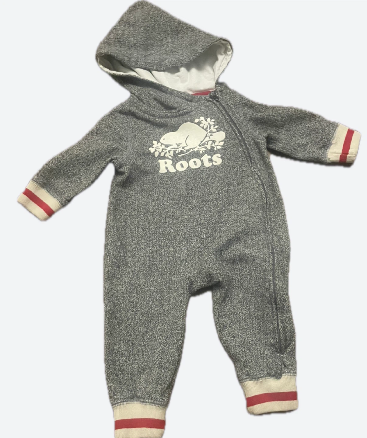 Roots Cabin Baby Bunting Suit 3-6M Grey
