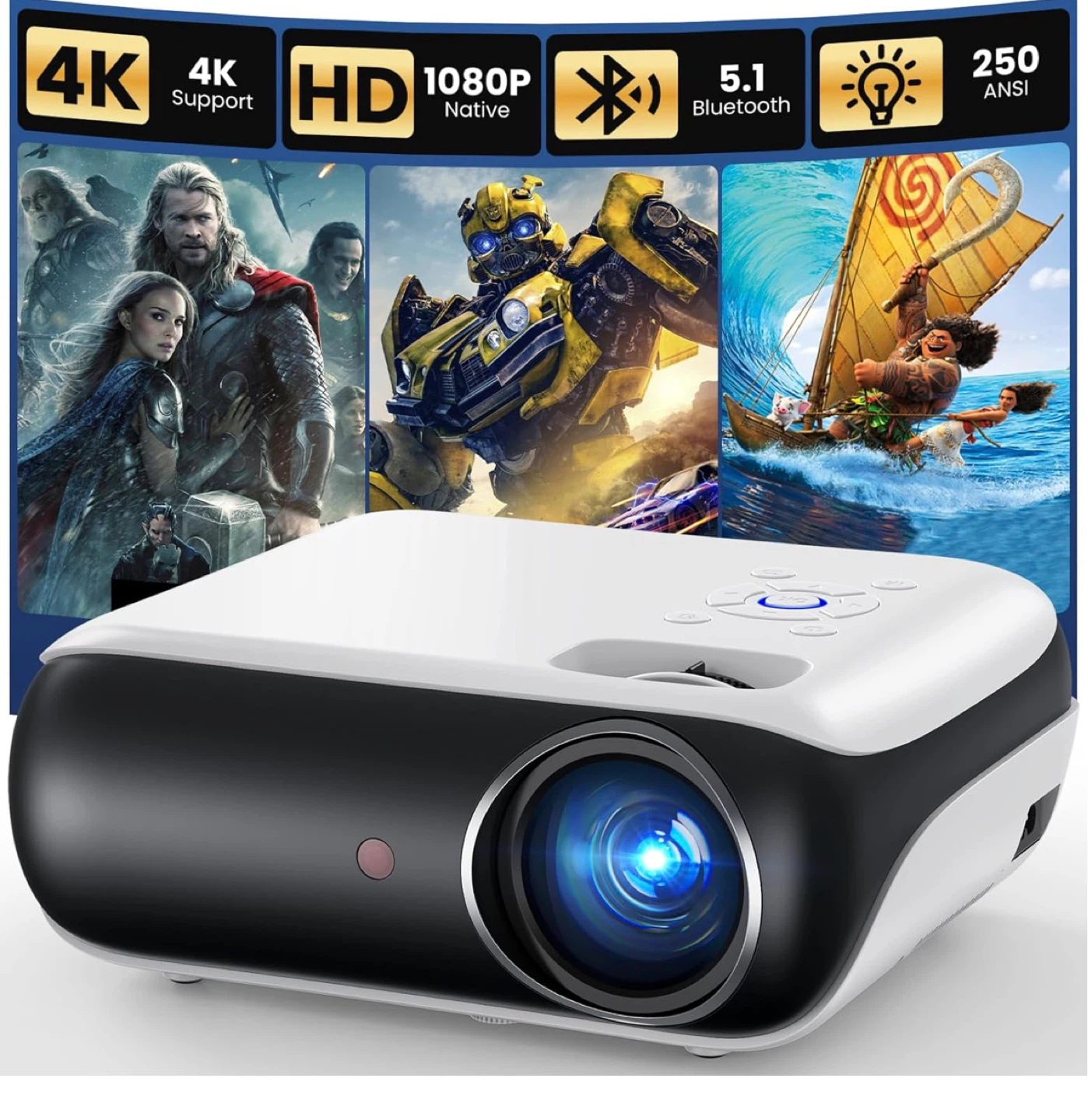 1080p Native Projector with Bluetooth