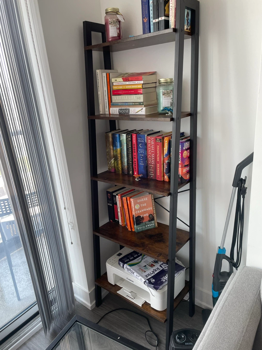 5-Tier Leaning Bookshelf