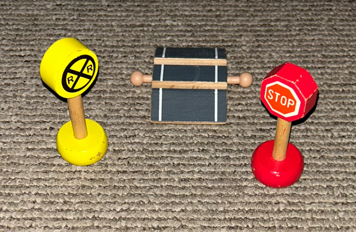 Wooden Train Crossing Set