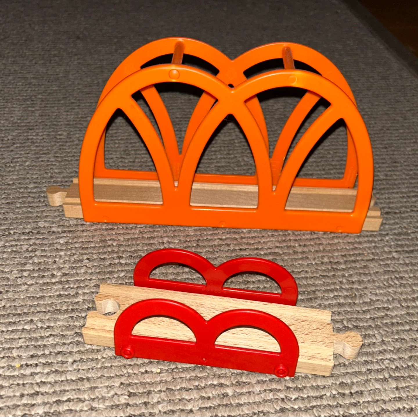 Two Wooden Train Bridges