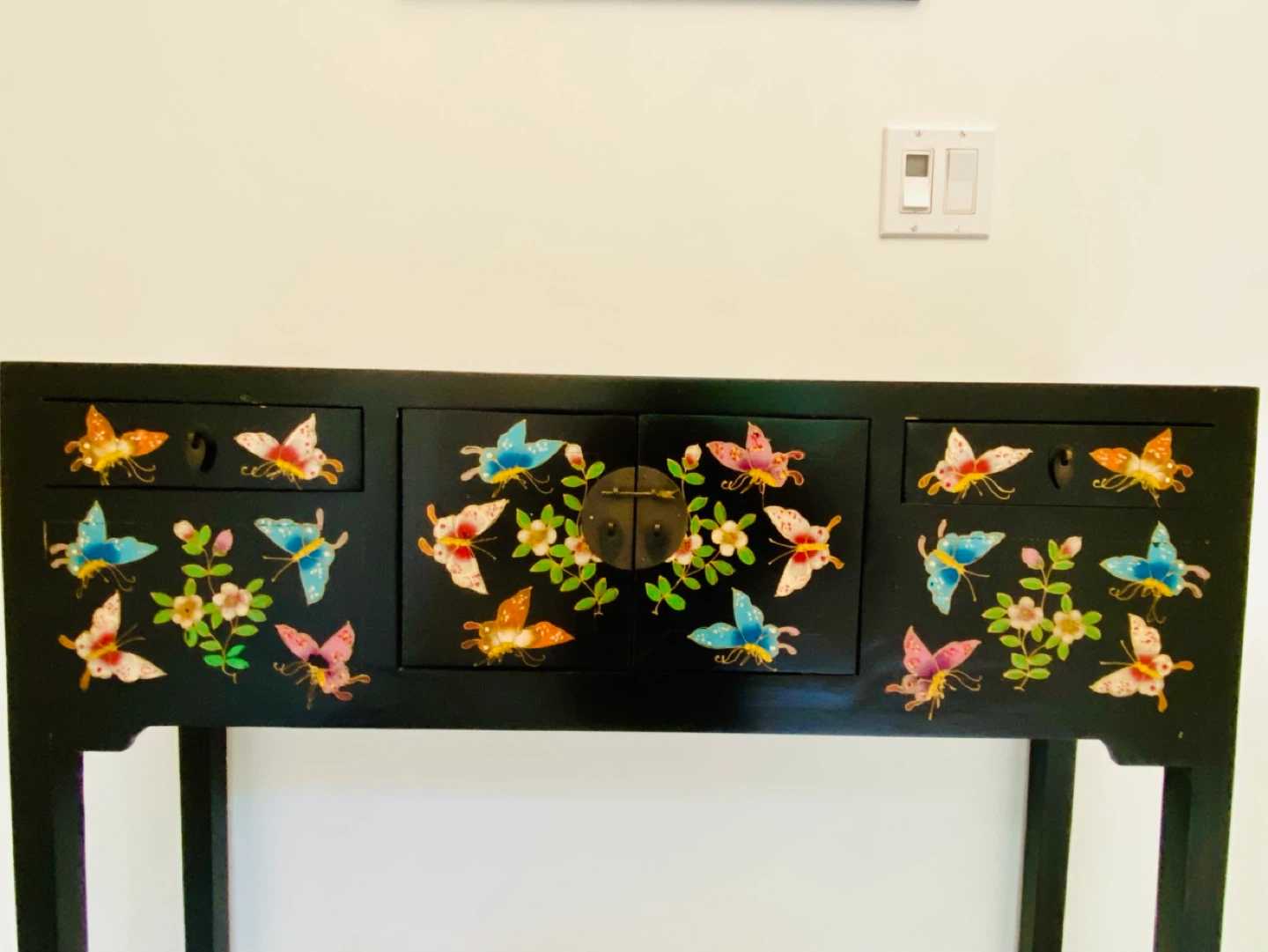 Stunning vintage Console Table with Butterfly and Floral Design