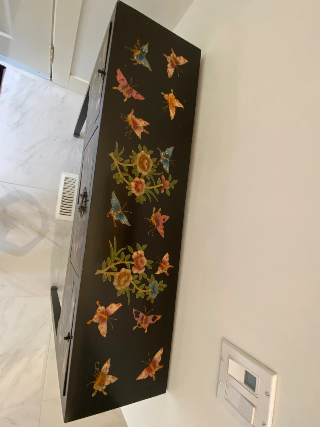 Stunning vintage Console Table with Butterfly and Floral Design - photo 5