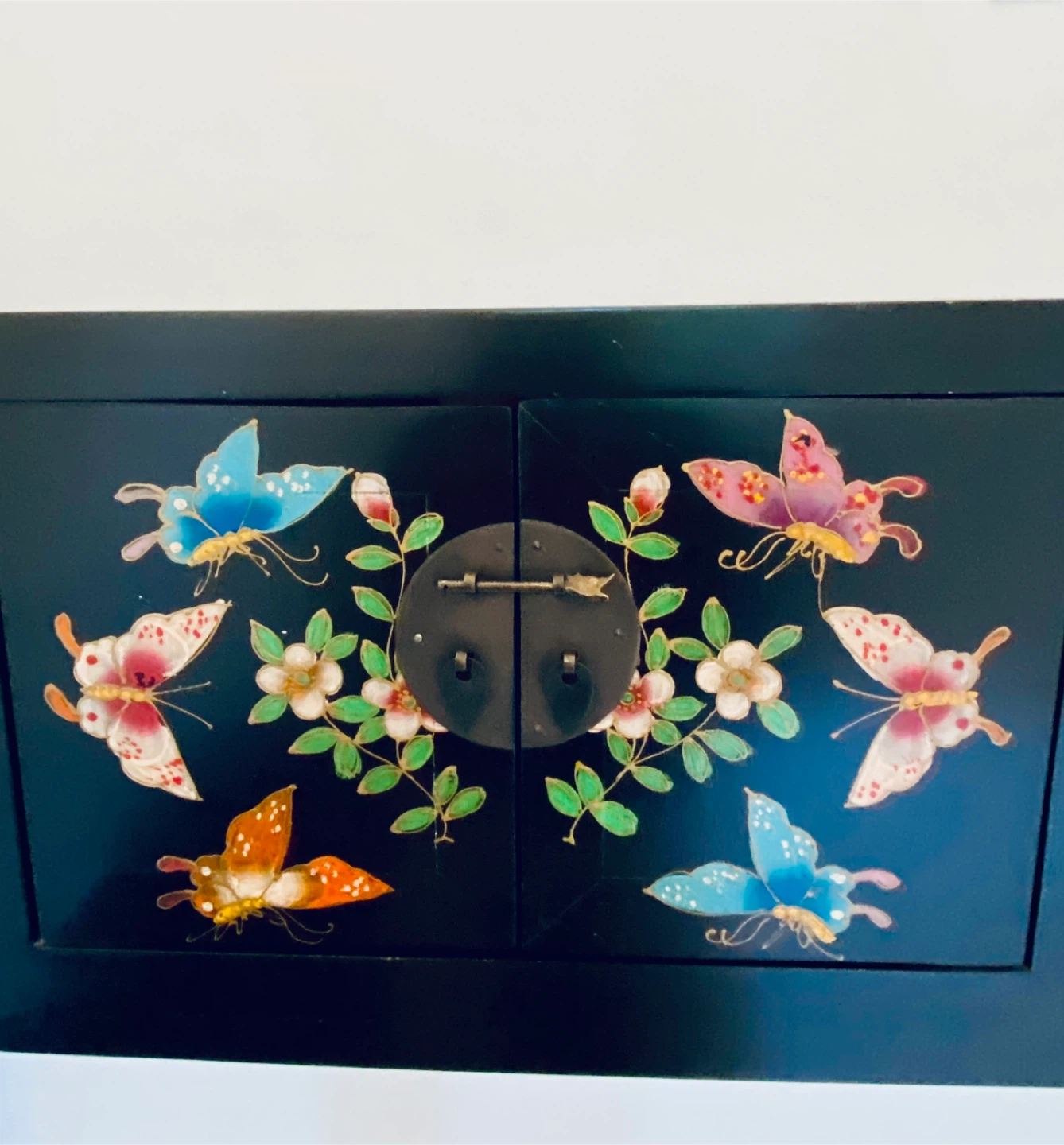 Stunning vintage Console Table with Butterfly and Floral Design - photo 4