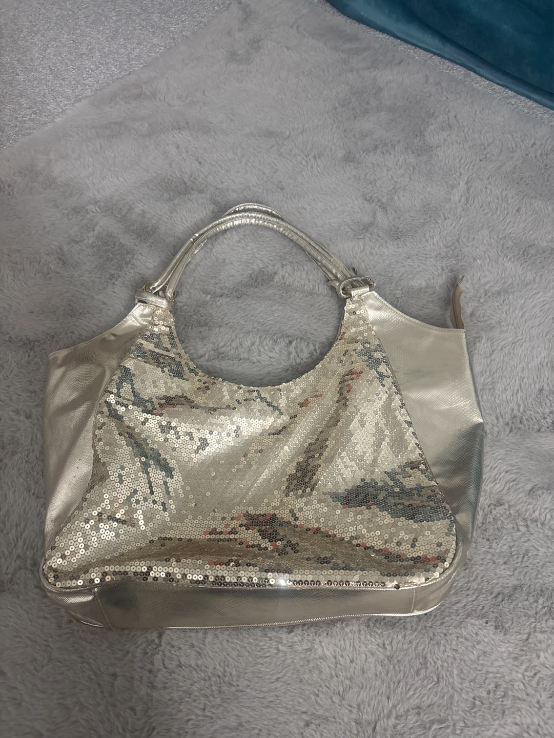 Silver Sequin Shoulder Bag