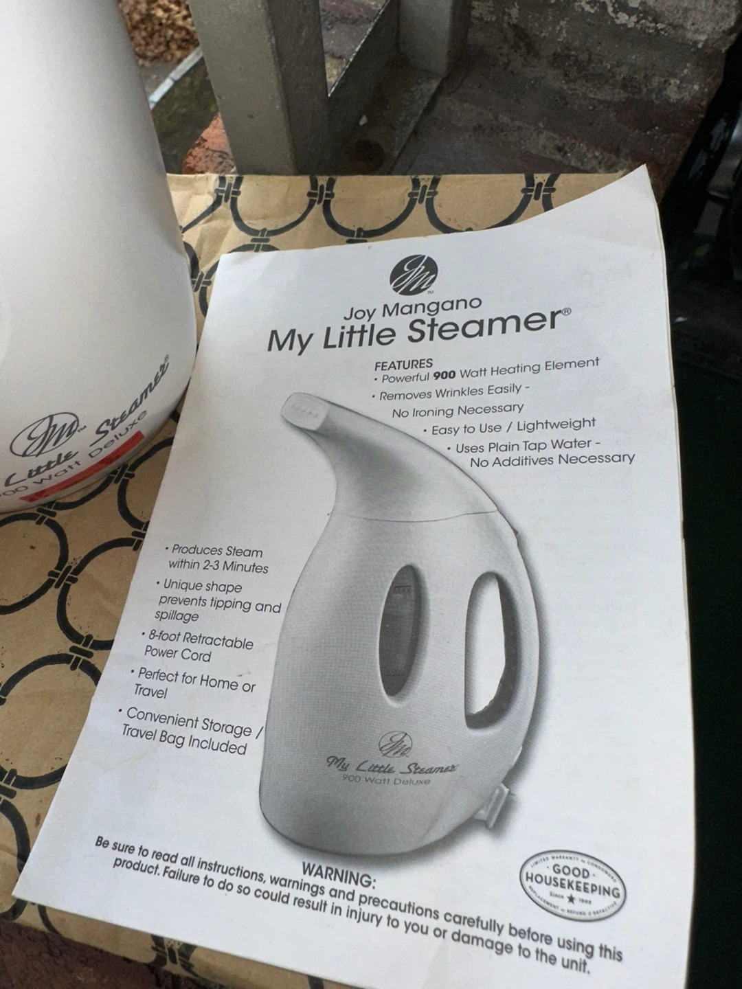 Joy Mangano My Little Steamer 900 Watt Deluxe Garment Steamer - photo 2