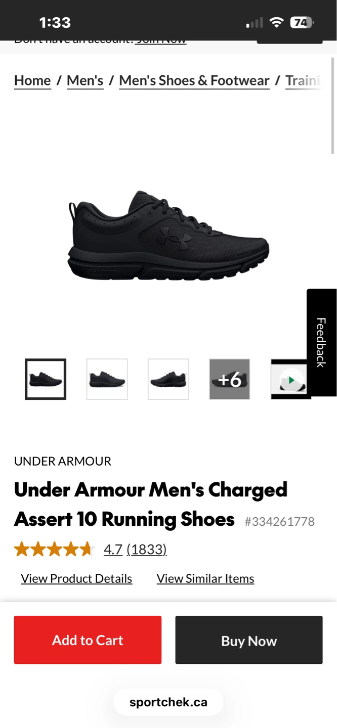 Under Armour Men's Charged Assert 10 Running Shoes - Black - photo 3