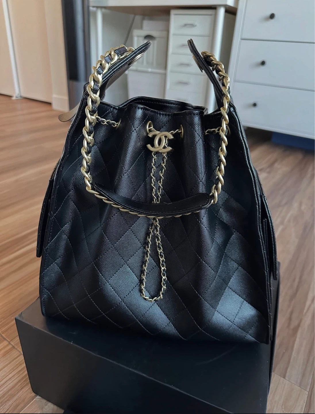 Chanel 25 Large Black Caviar