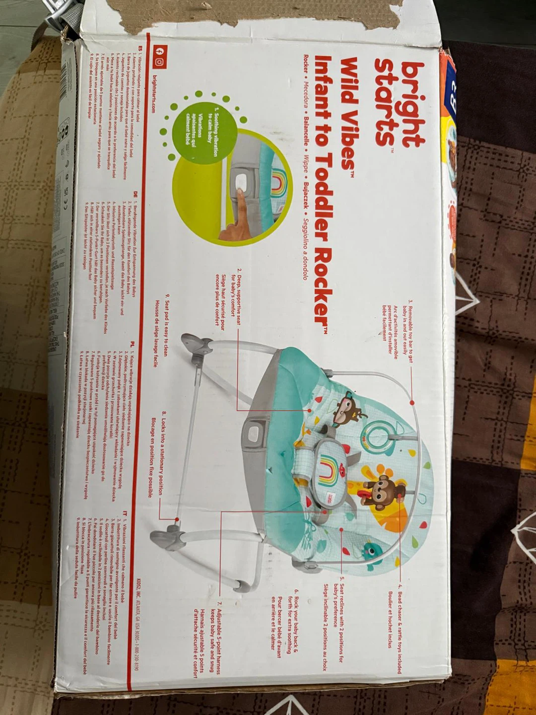 Bright Starts Wild Vibes Infant to Toddler Rocker