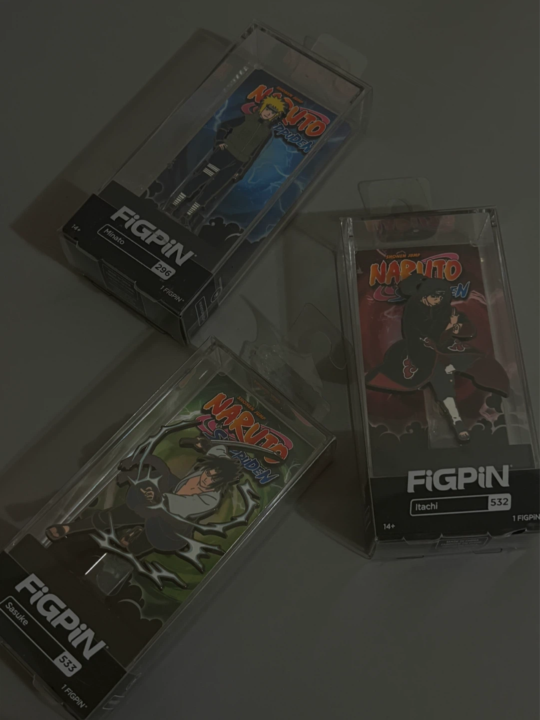 FIGPIN Naruto Character Pins (Sasuke, Itachi, Minato)