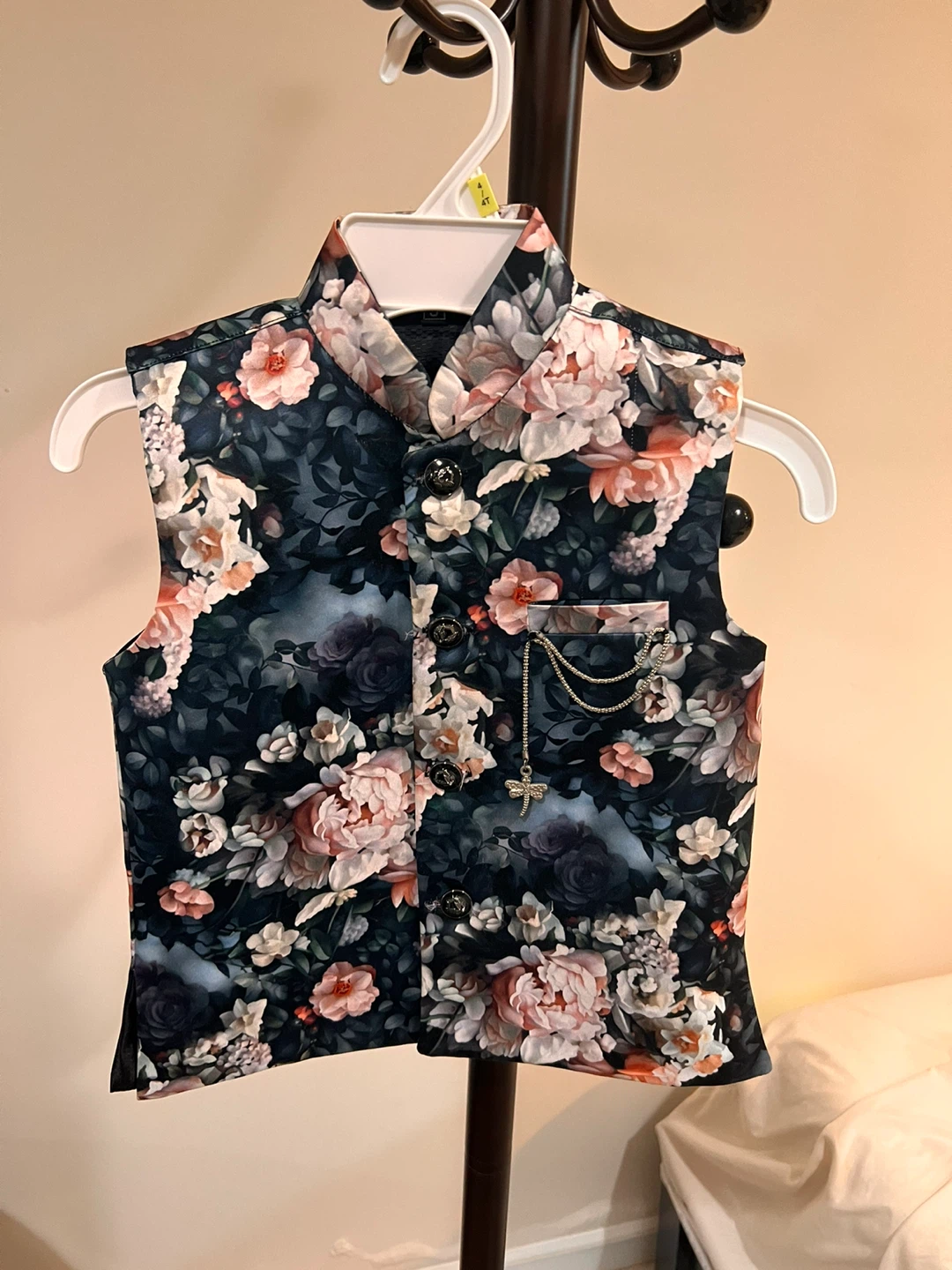 Floral Vest with Dragonfly Charm