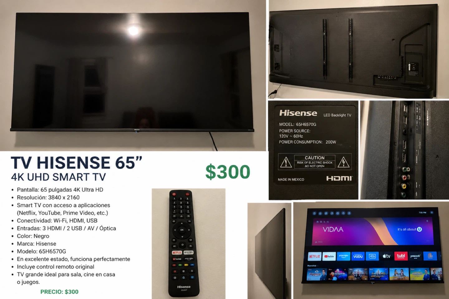 Hisense 65" 4K UHD Smart TV