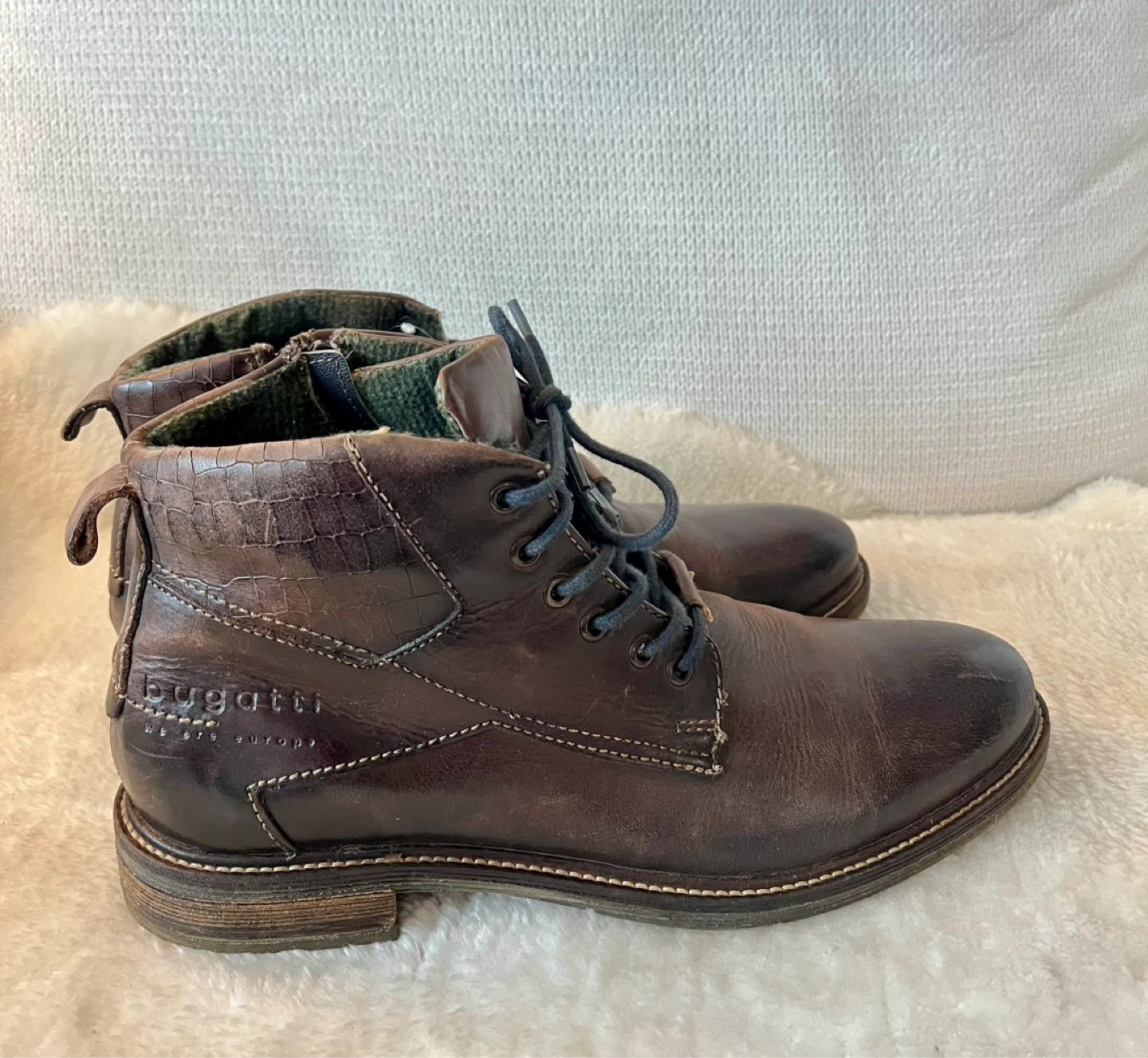 Bugatti Brown Leather Ankle Boots Size 10-10.5