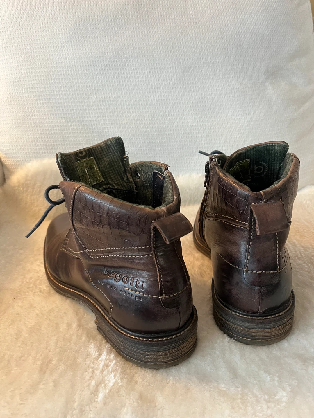 Bugatti Brown Leather Ankle Boots Size 10-10.5 - photo 2