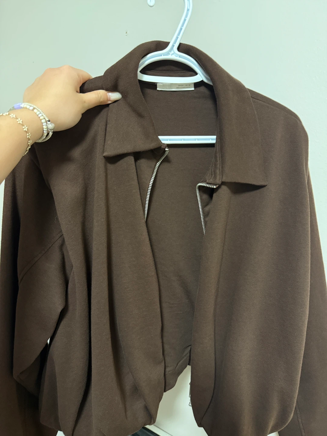 Zara Brown Zip-Up Jacket