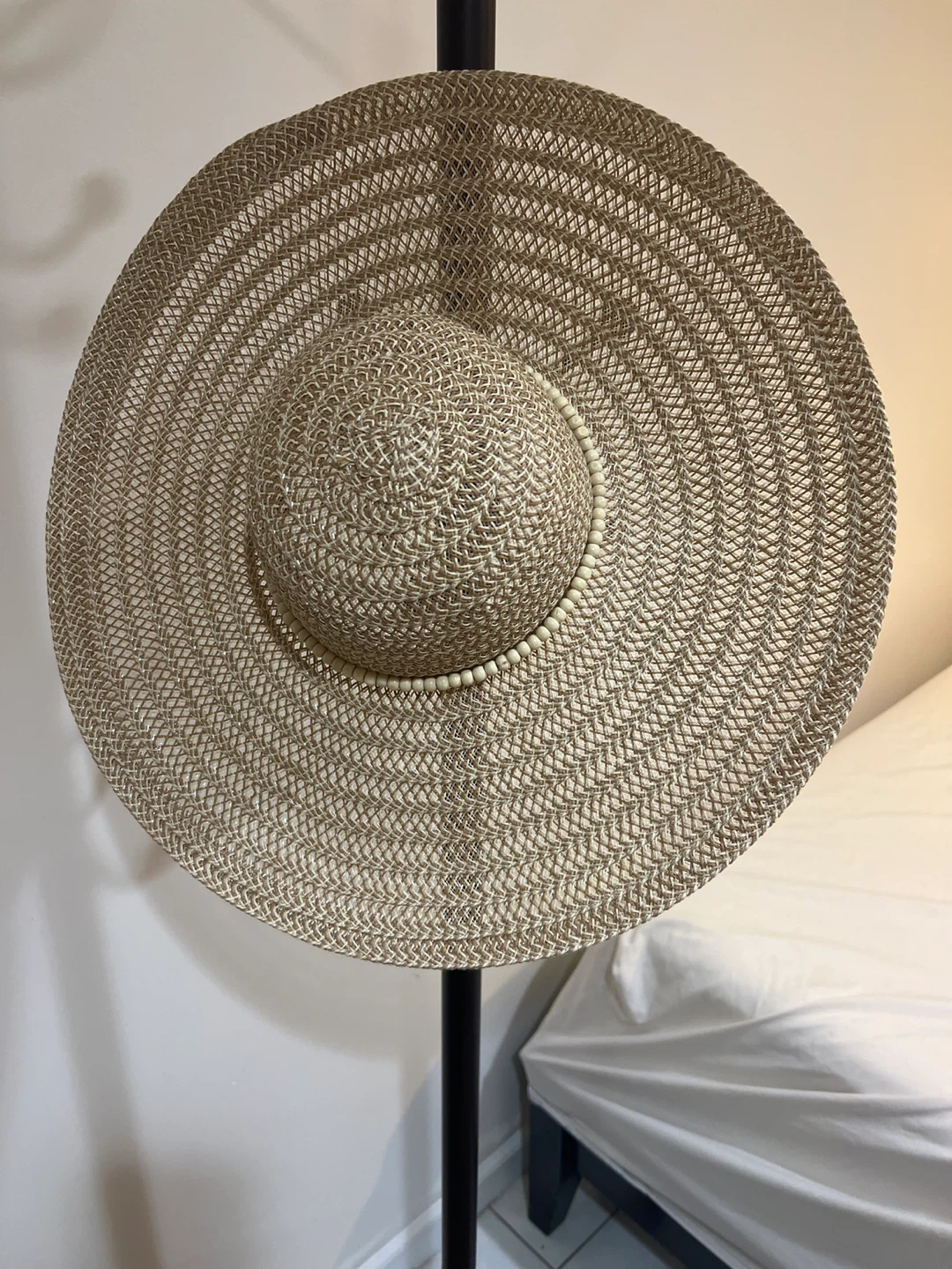 Wide Brim Straw Hat with Beaded Detail - photo 3