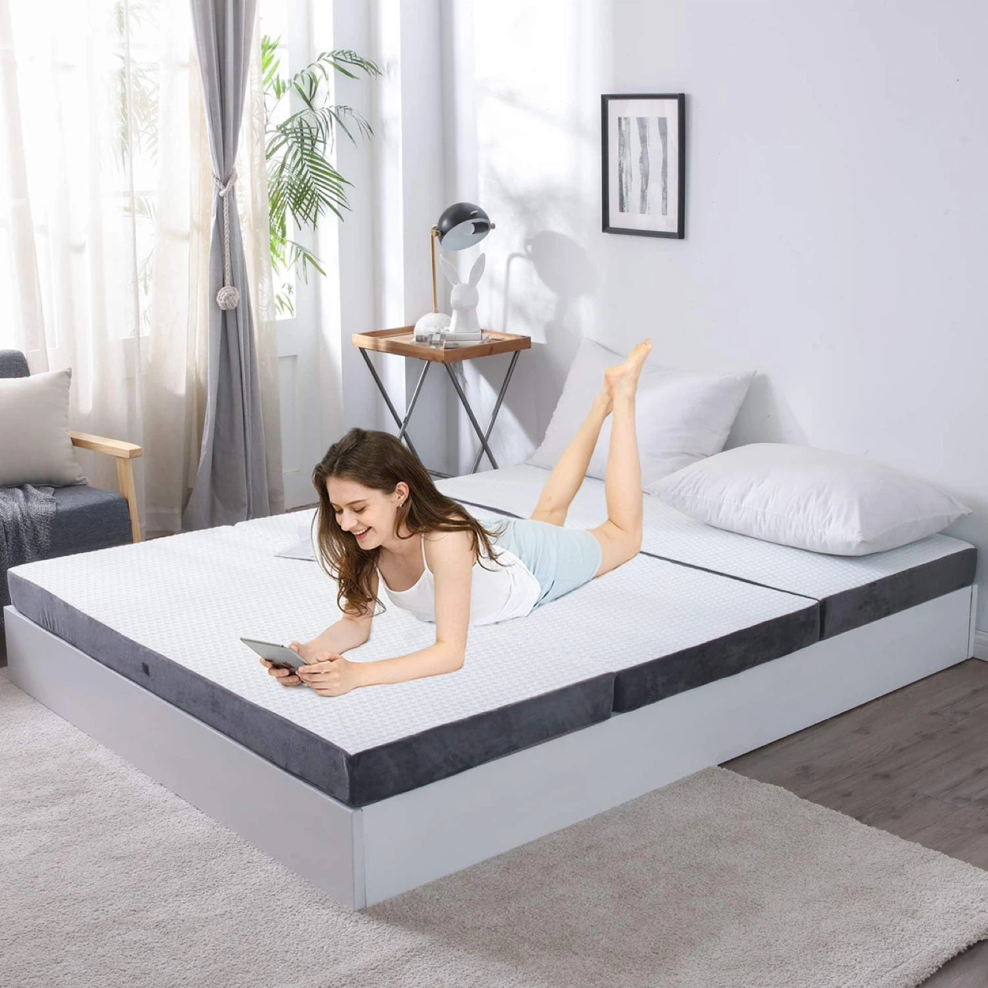 King Tri-Folding Mattress Super Soft Removable Breathable Cover - photo 4