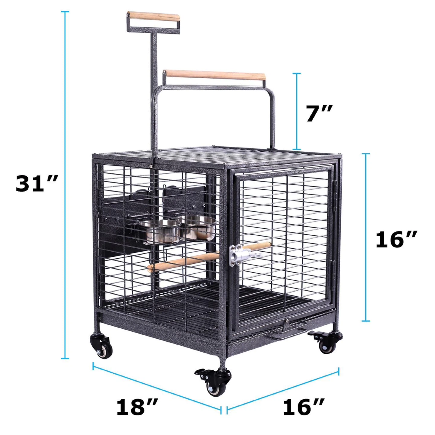 Travel Bird Cage, Easy to Wheel or Carry