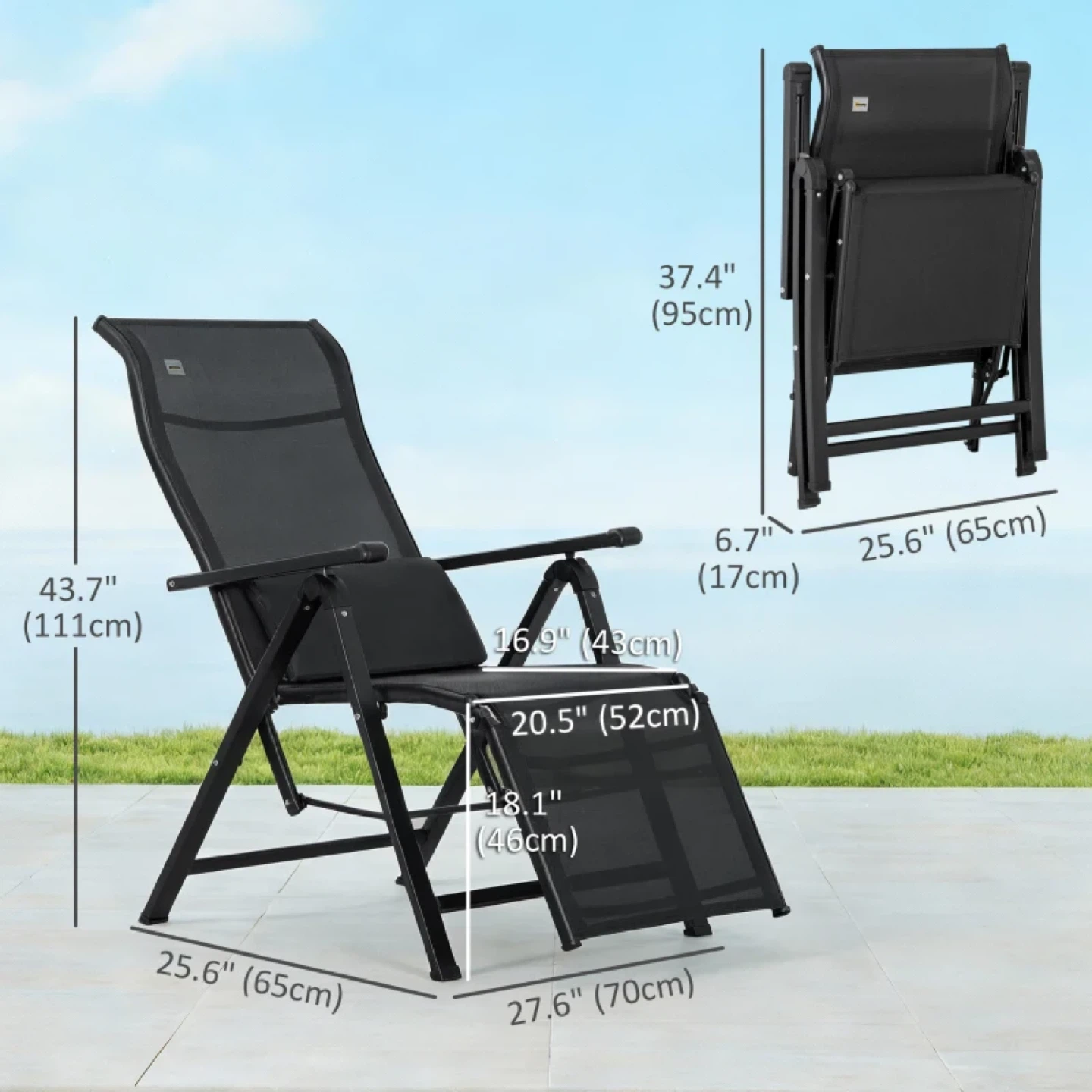 Outsunny  Recliner Lounge Chair with Adjustable Backrest