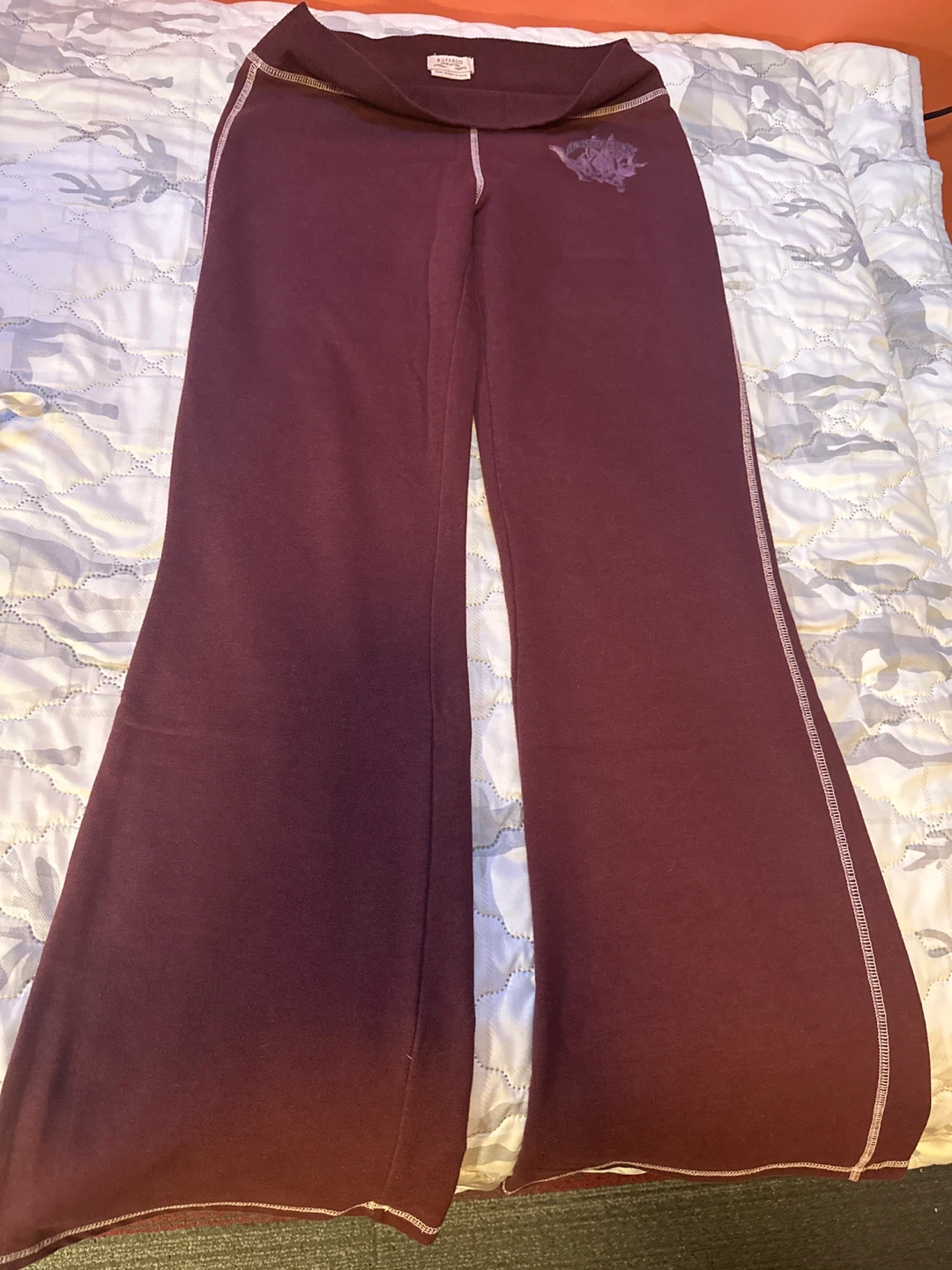 Buffalo David Bitton Burgundy Bell Bottom Sweatpants