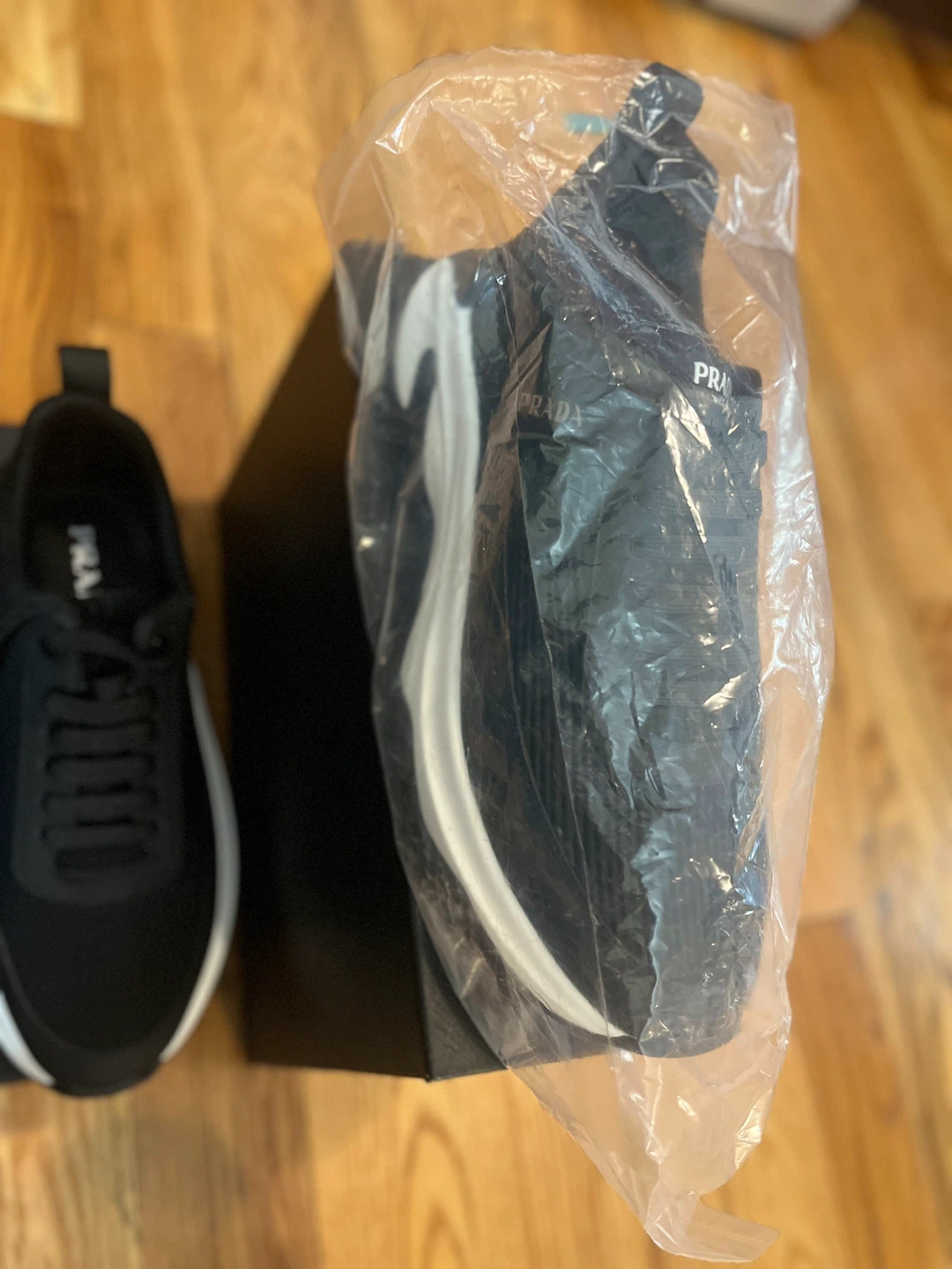 Prada Black & White Chunky Sole Sneakers