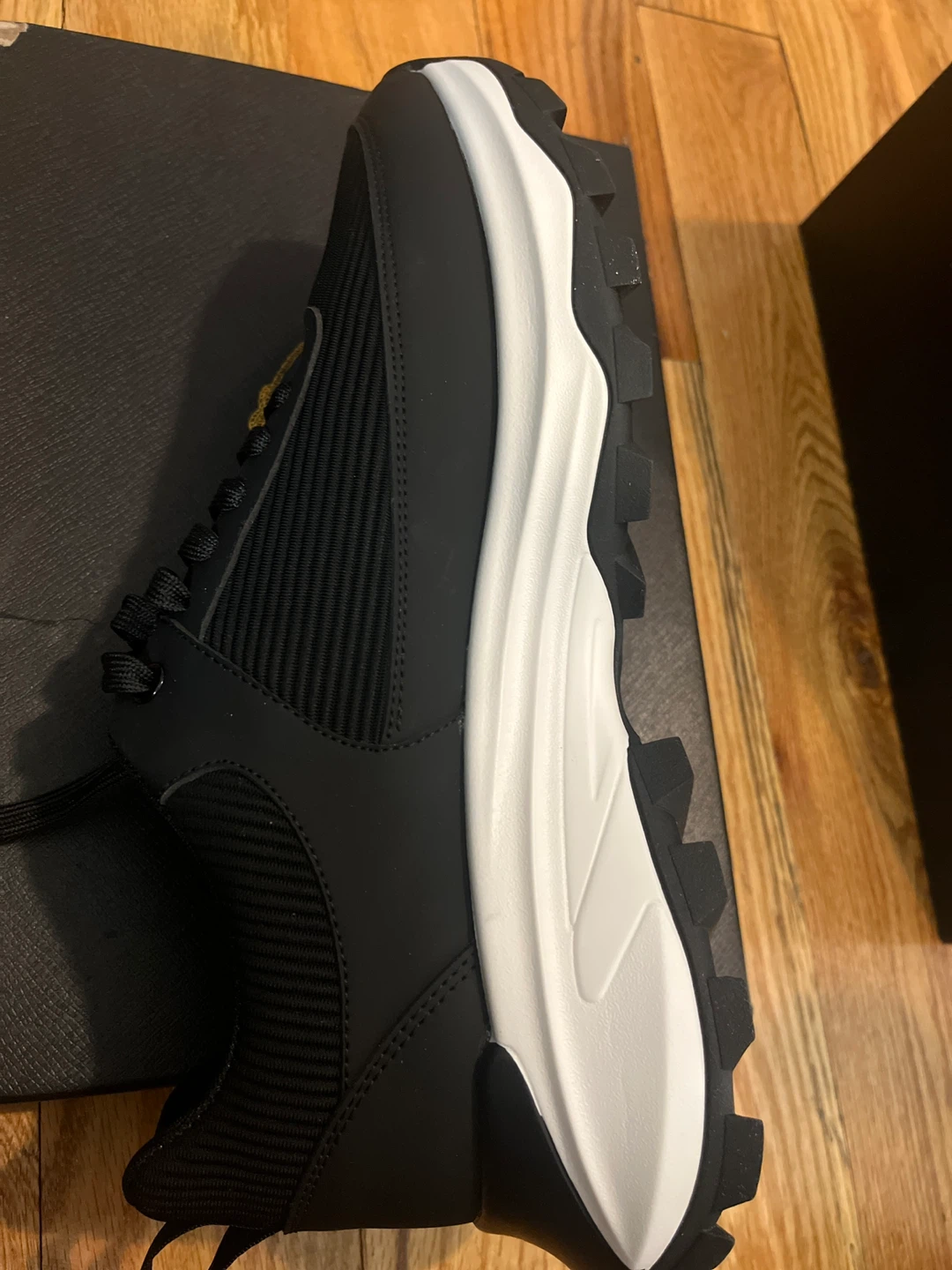 Prada Black & White Chunky Sole Sneakers - photo 2