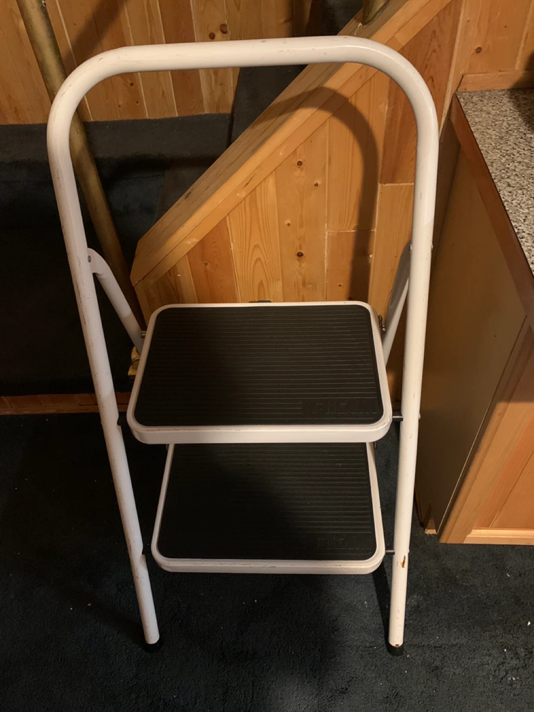 White 2-Step Folding Step Stool Ladder