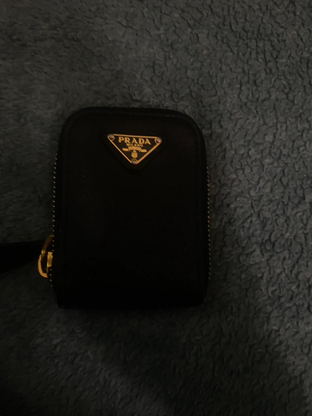 Prada Black Saffiano Leather Coin Pouch